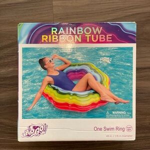 H2O Go Rainbow Ribbon Tube Swim Ring -NWT